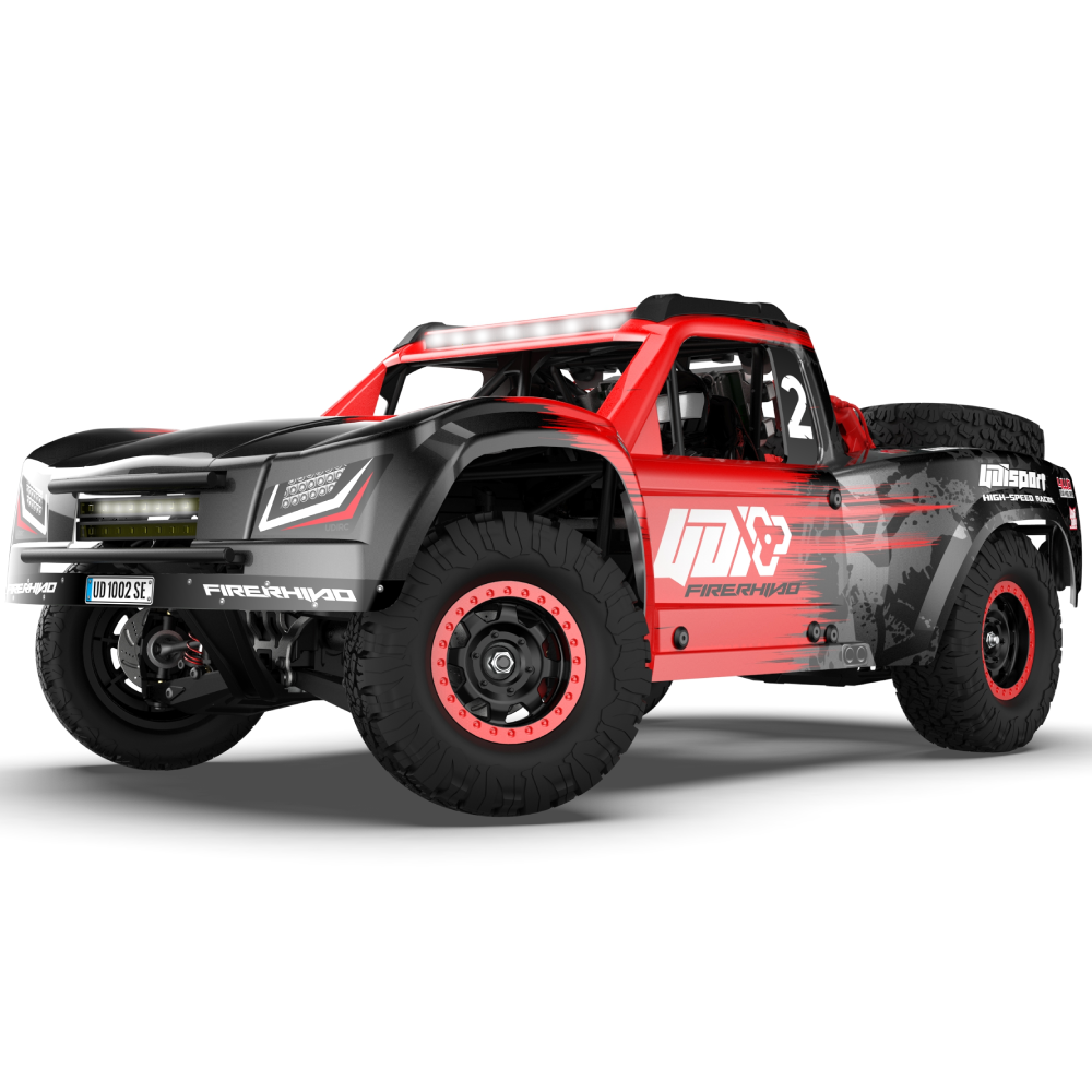 UDIRC 1002 1002SE RTR 1/10 2.4G 4WD 60km/h RC Car Brushless Short Course Truck LED Light Gyro All Terrain Desert Off Road Truck Vehicles Models Toys - Red