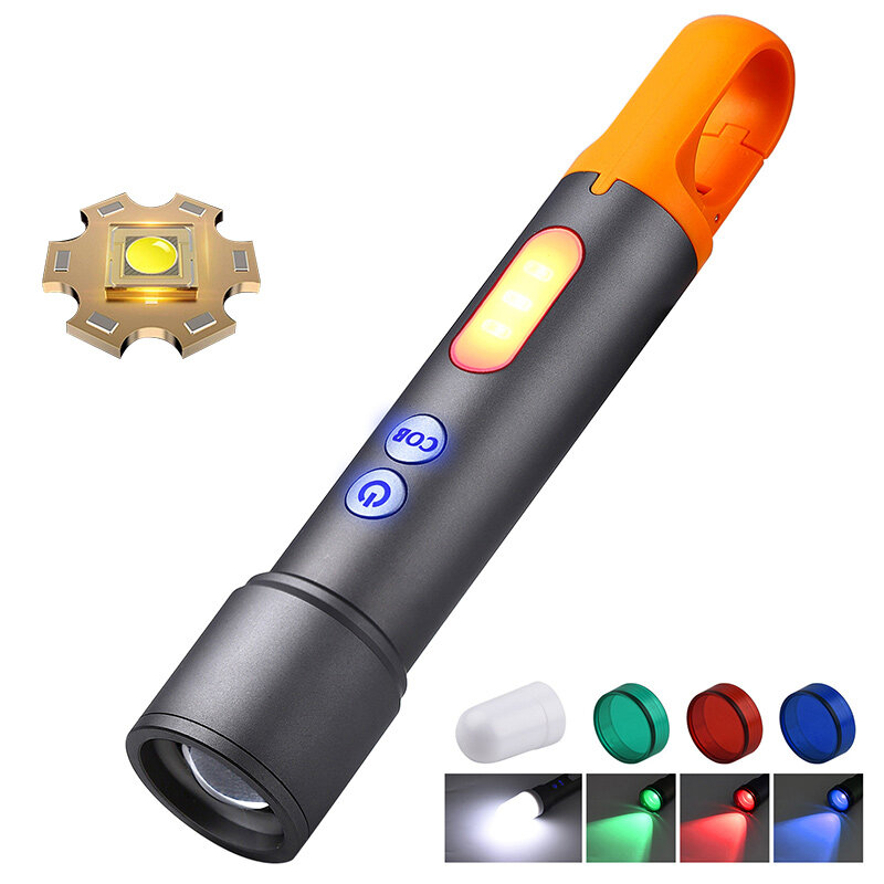 BIKIGHT 1000M Powerful Long Range Zoomable Flashlight 1200mAh Battery Tpye-C Rechargeable Camping Light